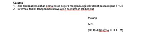 Pengumuman Hasil Seleksi Administrasi Program Doktor Ilmu Hukum Fakultas Hukum Ub Gelombang Ii