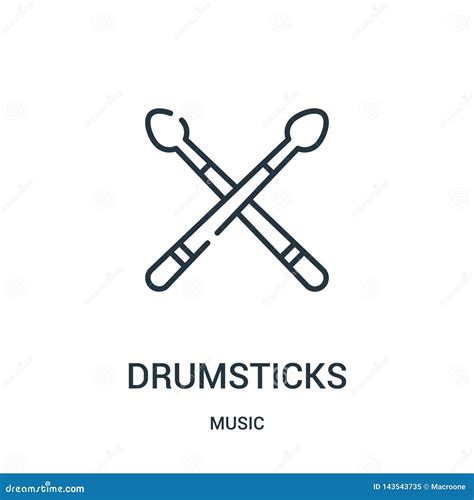 Drumsticks Icon Vector From Music Collection Thin Line Drumsticks