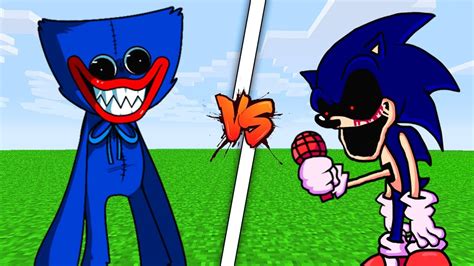 Huggy Wuggy Vs Sonic Exe Minecraft Halloween Battle Youtube