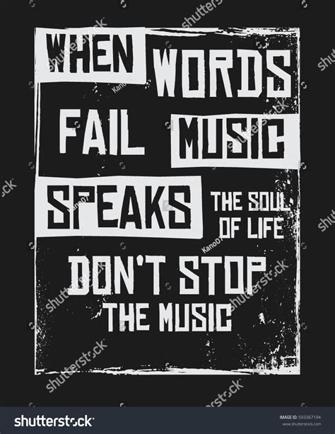 When Words Fail Music Speaks Slogan Stock Vector Royalty Free