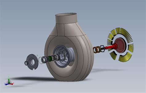 燃气轮机动力涡轮机solidworks 2013模型图纸免费下载 懒石网