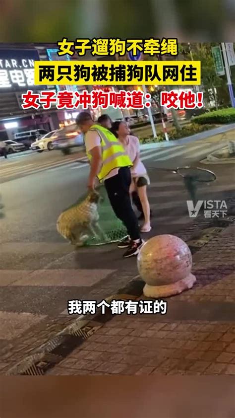 女子遛狗不牵绳 狗子被捕后大喊“咬他！” 直播吧zhibo8cc