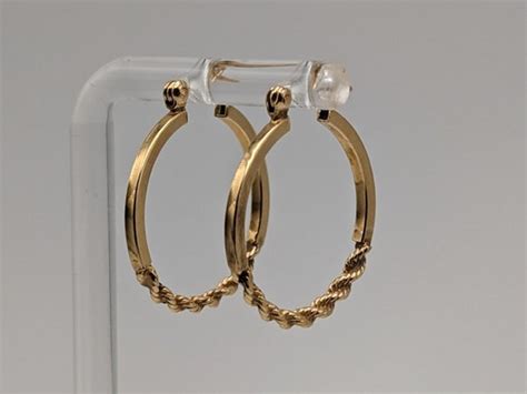 14k Gold Twisted Rope Hoop Earrings Wire Hoop Earrin Gem