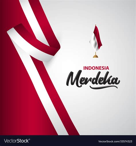 Indonesia merdeka flag template design Royalty Free Vector