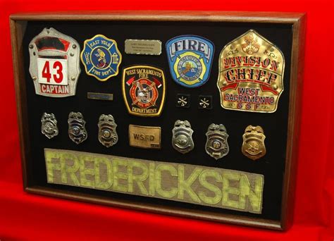 Displaying A Long Career In The Fire Service This Custom Shadow Box