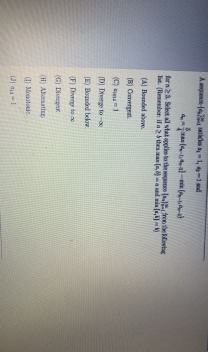 Solved A Sequence An N 1 Satisfies A1 1 Az 1 And An 5 Chegg