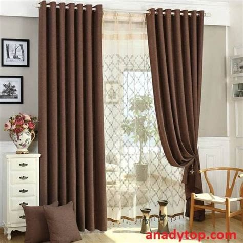 Solid Brown Curtains Grommet Top Drapes For Bedroom Set Of 2 Panels