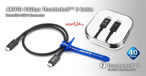 AKiTiO 40Gbps Thunderbolt™ 3 Cable | AKiTiO