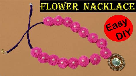 Silk Thread Flower Necklace How To Make Silk Thread Necklace Step By