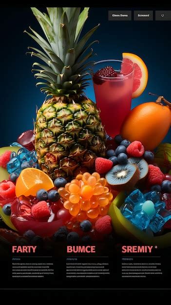 Colorful Tropical Fruit Medley Brandy With A Multi Colored And Lively