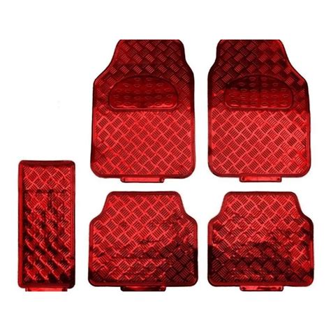 Kit De Tapete Vermelho Para Carro Cromado Laminado Universal Varias