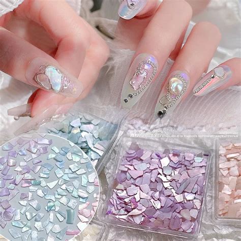 Nail Art Aurora Shell Flakes Abalone Nails Charms D Irregular Slice