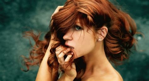 Redhead Profile Face Women Sensual Gaze Hair In Face Hd Wallpaper