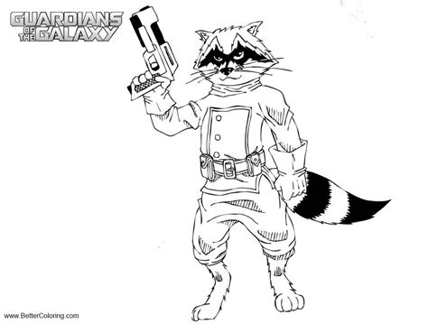 Guardians Of The Galaxy Coloring Pages How To Draw Rocket Free