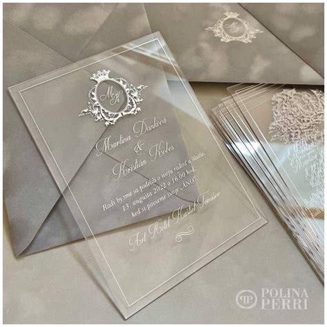 Silver Vienna Velvet Glass Wedding Invitations Polina Perri New York