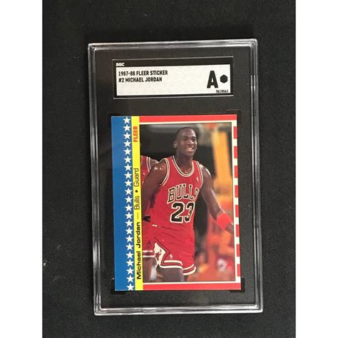 Bid Now 1987 88 Fleer Sticker Michael Jordan Sgc A January 1 0123 5