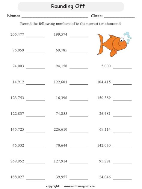 Rounding To Nearest Ten Thousand Worksheet Practice Sheets And Exercises