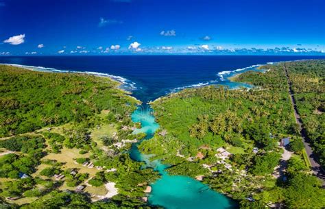 The Blue Lagoon from Drone, Port Vila, Efate, Vanuatu Stock Image ...