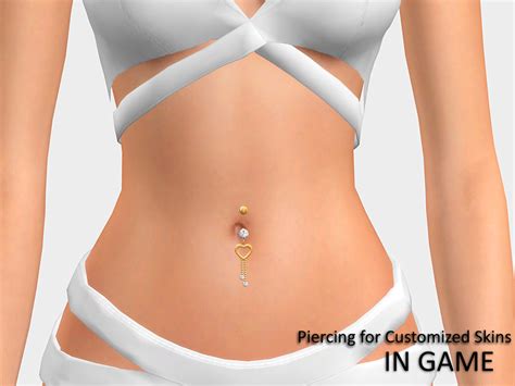 The Sims Resource Diamond Heart Belly Piercing B For Customized Skins