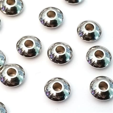 6mm Abacus Beads Stainless Steel 6x3mm 2mm Hole 304 Grade Etsy