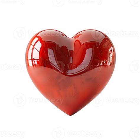 3d Red Heart On Isolated Background 43660627 Png