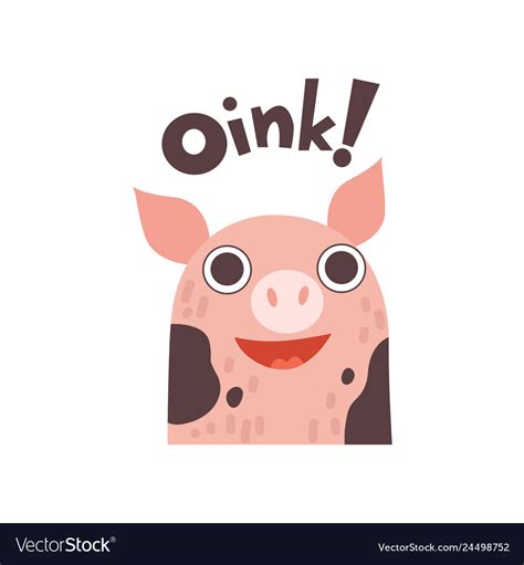 Cute pig cartoon farm animal saying oink Vector Image