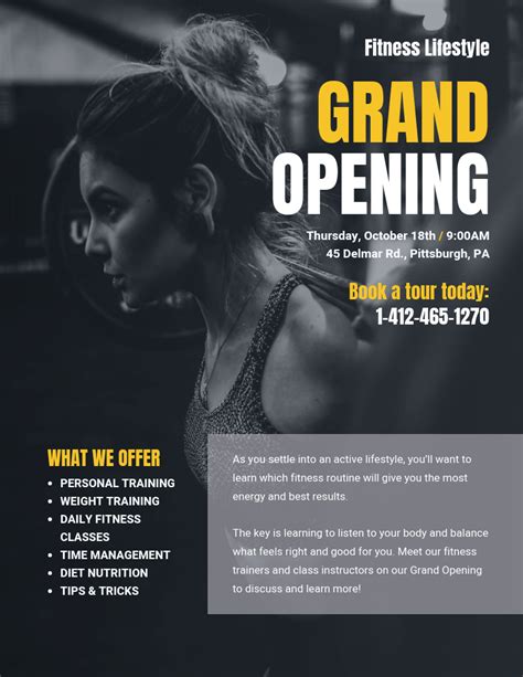 Fitness Grand Opening Event Poster Template Event Poster Template