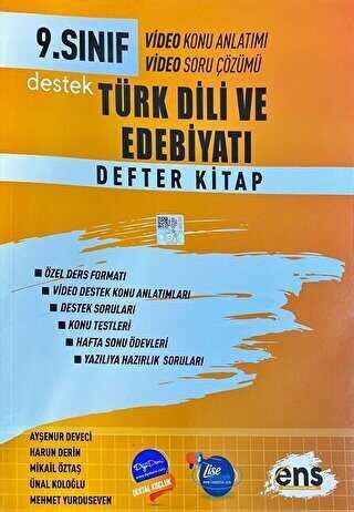 ENS Yayınları 9 Sınıf Edebiyat Destek Defter Kitap Bkmkitap