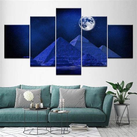 Pyramid Egyptian – Nature 5 Panel Canvas Art Wall Decor – Canvas Storm