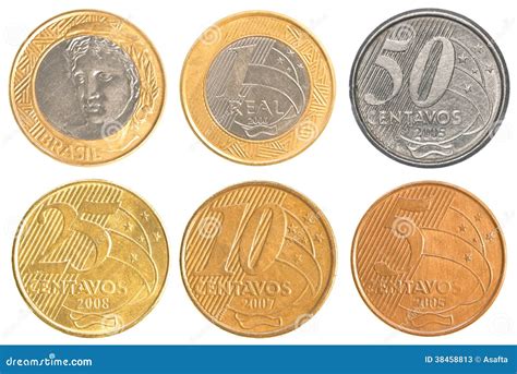 Sistema De Circulación De La Colección De Monedas Del Brasil Imagen de ...