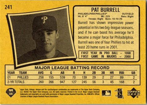 Upper Deck Vintage Pat Burrell For Sale Online Ebay