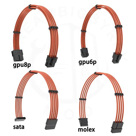 Customized Orange 30cm Sleeved Pc Psu Extension Cable 30cm Gpu Etsy