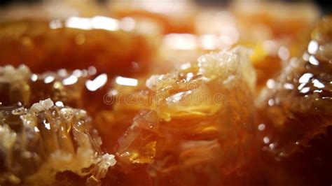 Raw Honeycomb Dripping Pure Golden Honey Elixir Amazing Tasty Flow