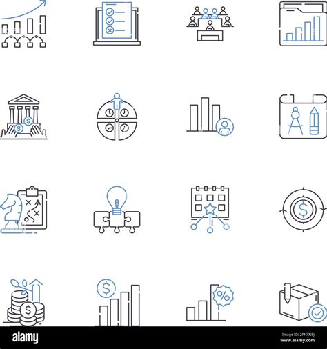 Market Survey Line Icons Collection Research Analysis Demographics