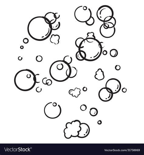 Hand drawn bath foam soap with bubbles isolated Vector Image