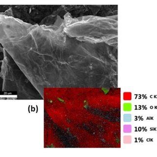 SEM Images And EDX Graphs For A Graphene Oxide B Reduced Graphene