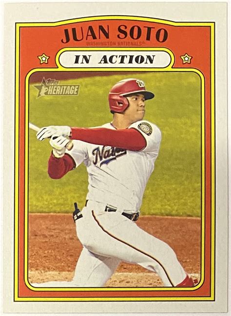 Juan Soto Topps Heritage Washington Nationals Baseball In Action