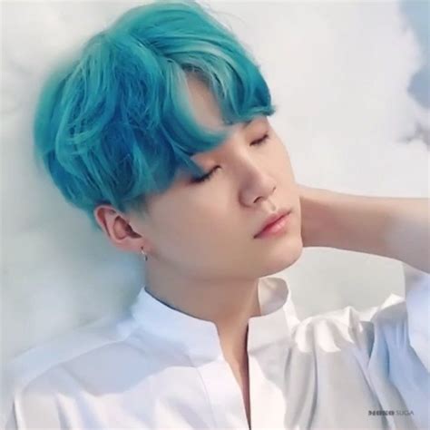 Min Yoongi Suga Mint Hair Photo Shoot Love Yourself Yoongi