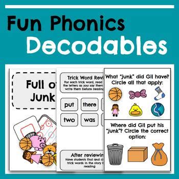 Fun Phonics Decodable Reader Nk Glued Sounds Full Of Junk Tpt