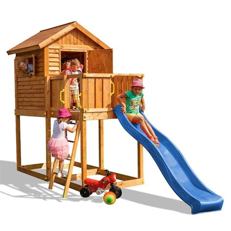 Giochi Da Giardino Casetta In Legno Bambini Con Scivolo Fungoo My