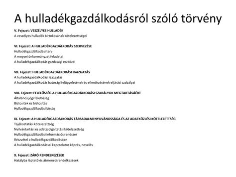 PPT Hulladékgazdálkodás PowerPoint Presentation free download ID