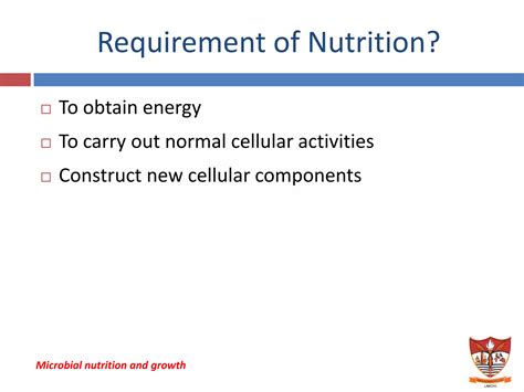 Microbial Nutrition And Growth Ppt