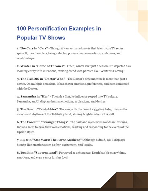 Personification in TV Shows - 99+ Examples, How to Write, PDF, Tips