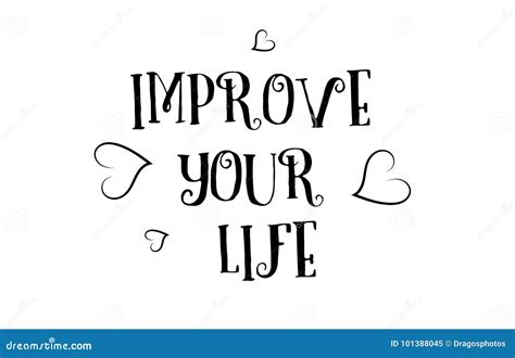 Improve Your Life Love Quote Logo Greeting Card Poster Design Stock