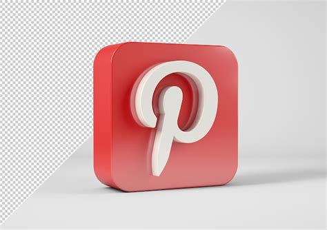 Premium PSD Pinterest Logo In 3d Rendering