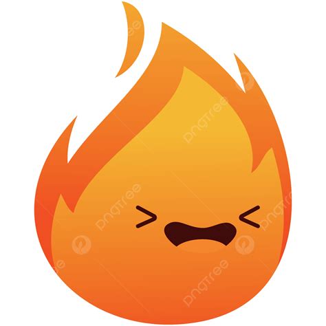 Cute Fire Expression Character Emoji Laughing Cheerfully Cute Fire