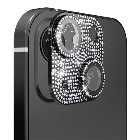 Stardust Diamond Tempered Glass Camera Lens Protector For Iphone 13 Iphone 13 Mini Black