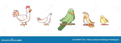 Set Group Animals Line Color Vector Illustration Stock Illustration ...