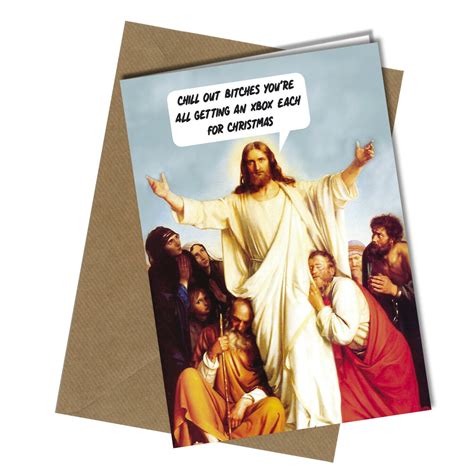 Rude Christmas Card Funny Jesus Xbox Chill Out Mum Dad Friend Cheeky