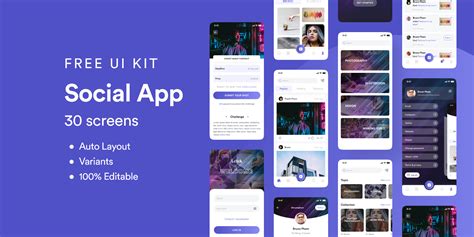 Social App - Free UI Kit 📱 | Figma Community